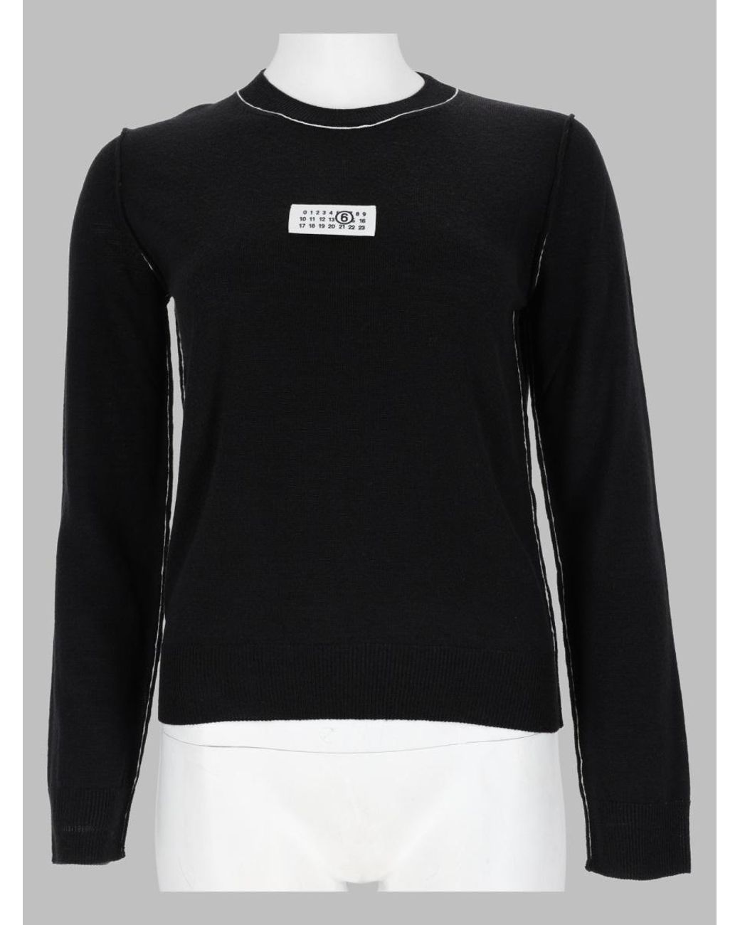 MM6 by Maison Margiela Black Maglia Con Patch Logo