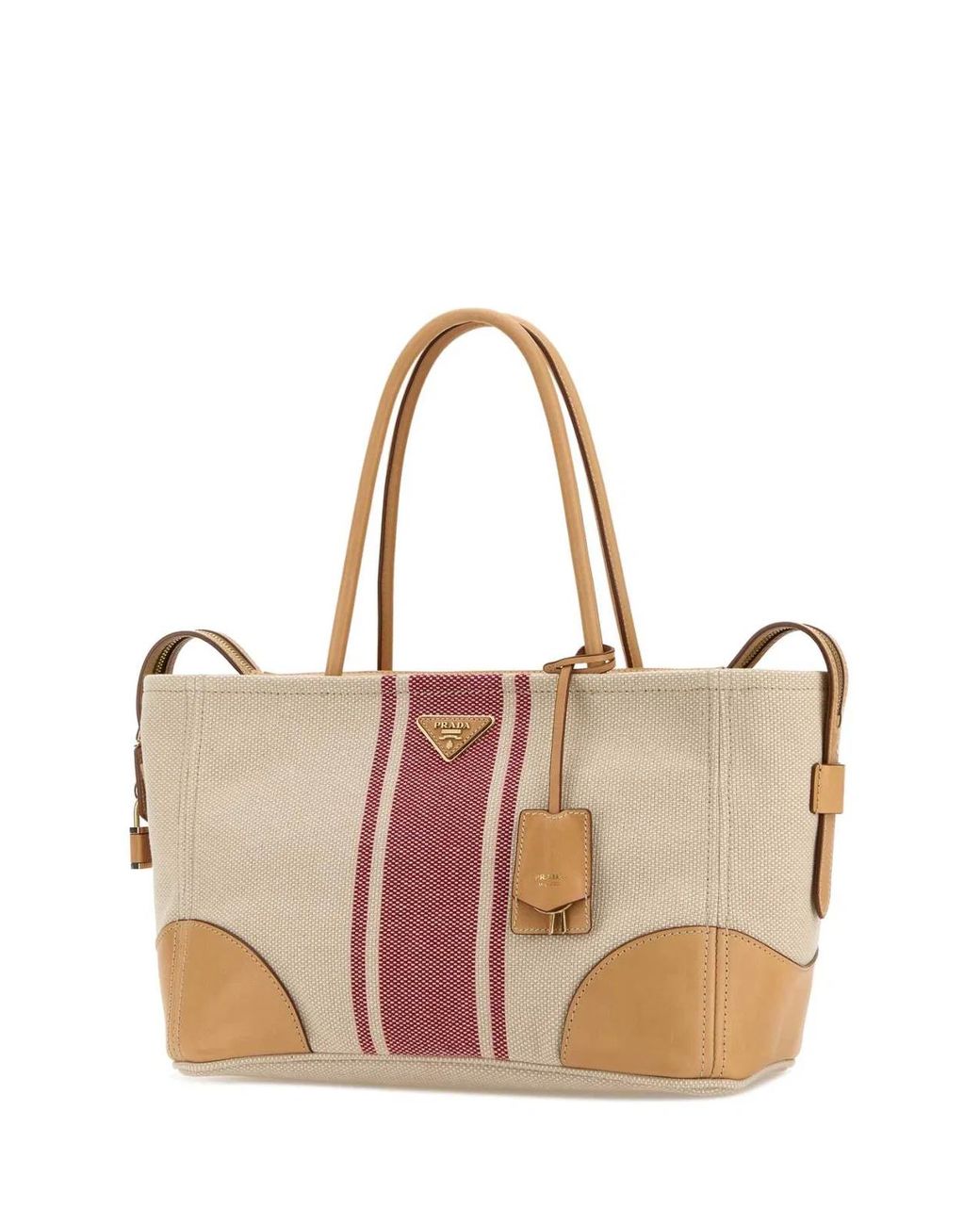 Prada Pink Sand Canvas Large Shopping Bag