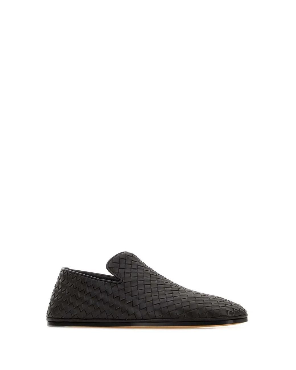Bottega Veneta Black Dark Leather Palazzo Loafers for men