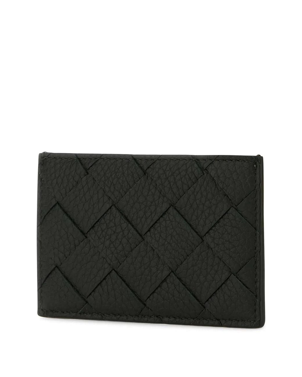 Bottega Veneta Black Intrecciato Card Holder for men