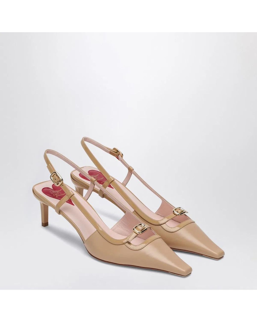Roger Vivier Natural Sophisticated Mini Buckle Slingback Pumps With Tapered Toe