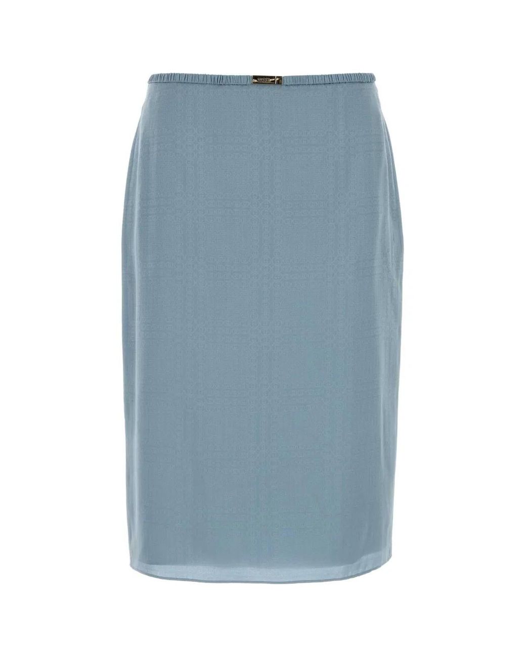 Gucci Blue Silk Midi Skirt