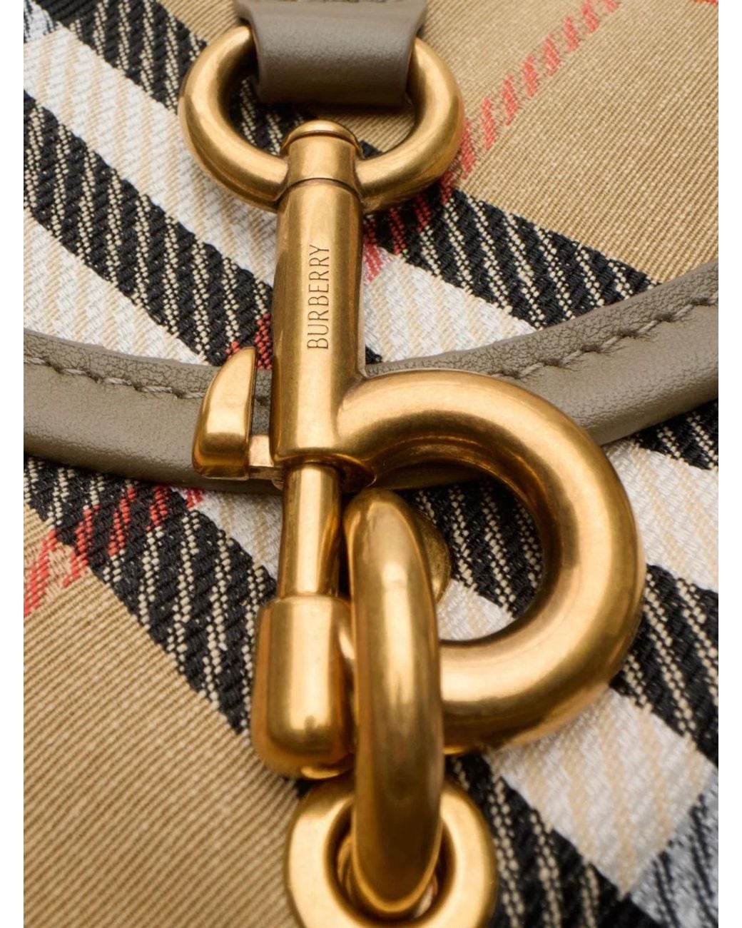 Burberry Metallic Sand Ip Check Clip Messanger Bag