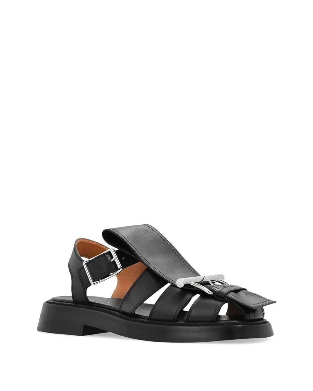McQueen Black T-Bar Sandals