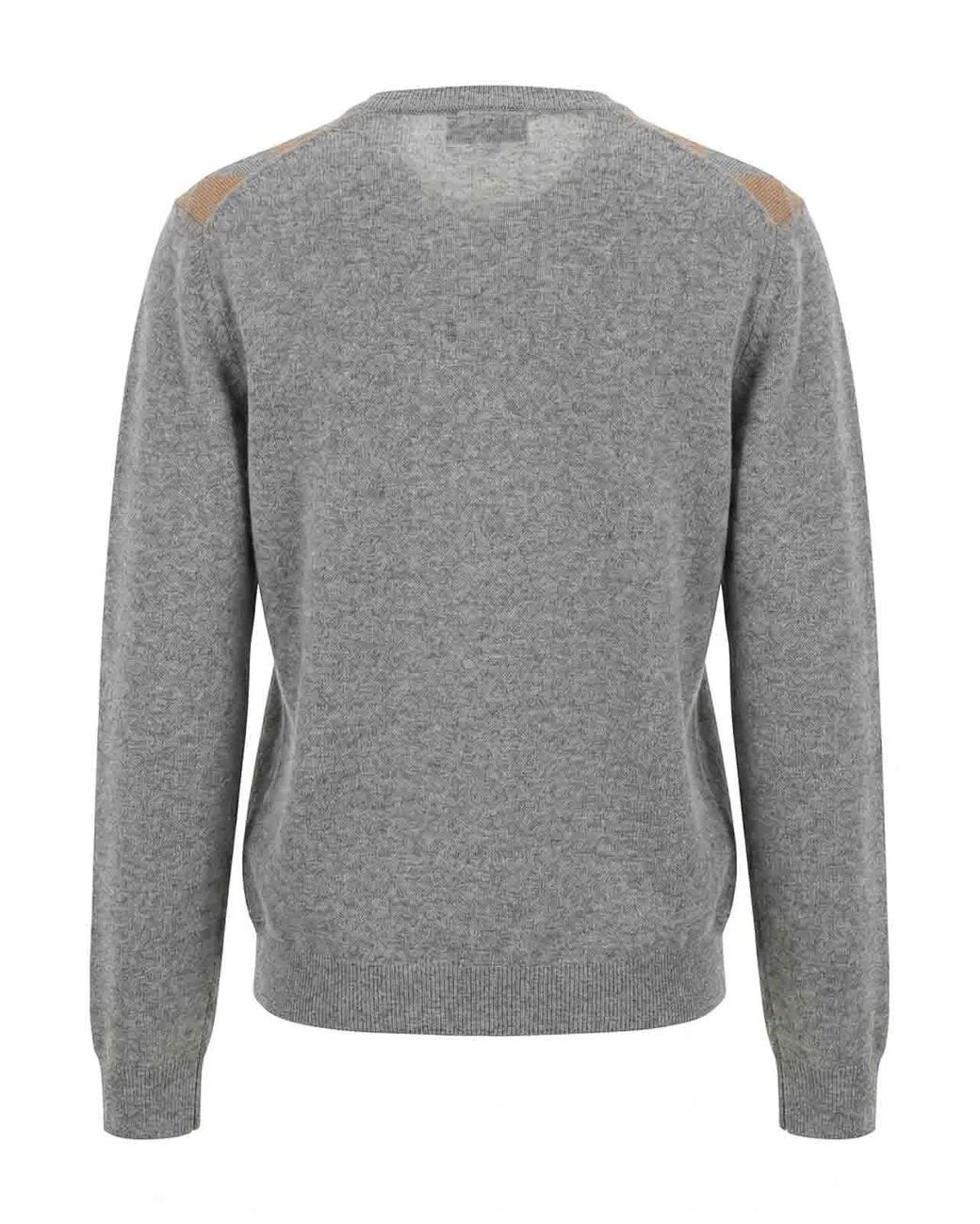 Prada Gray Cashmere Argyle Sweater