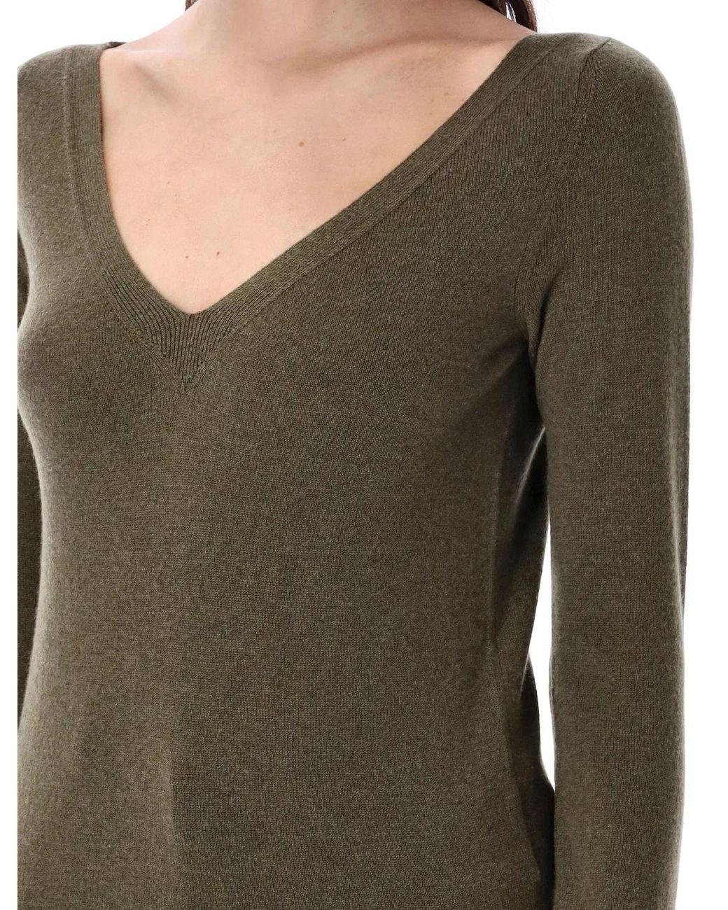 Saint Laurent Green V Neck Knit
