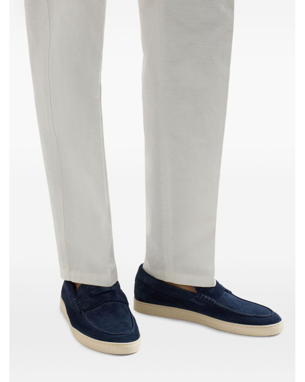 Brunello Cucinelli Blue Suede Loafer for men