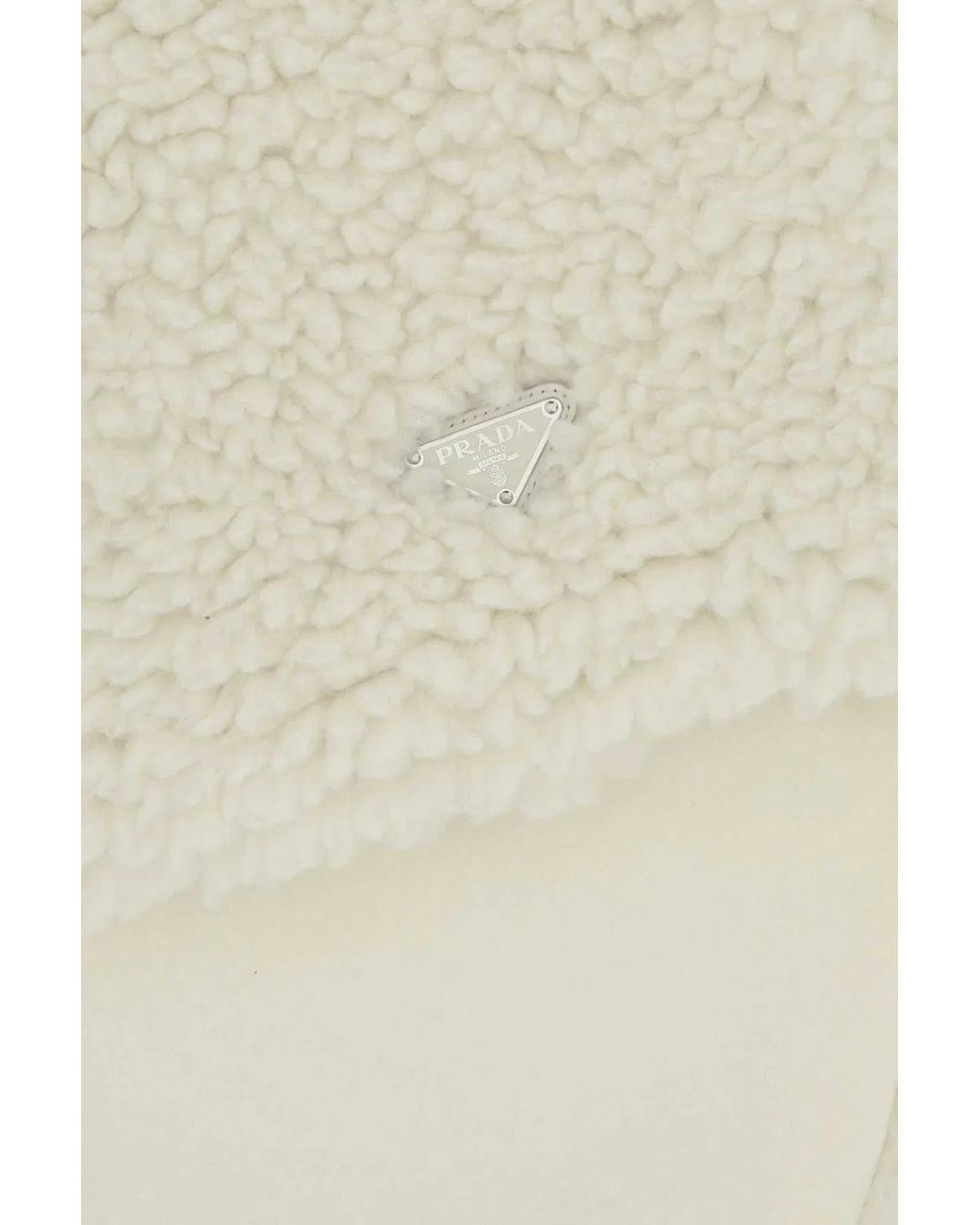Prada White Ivory Teddy Scarf