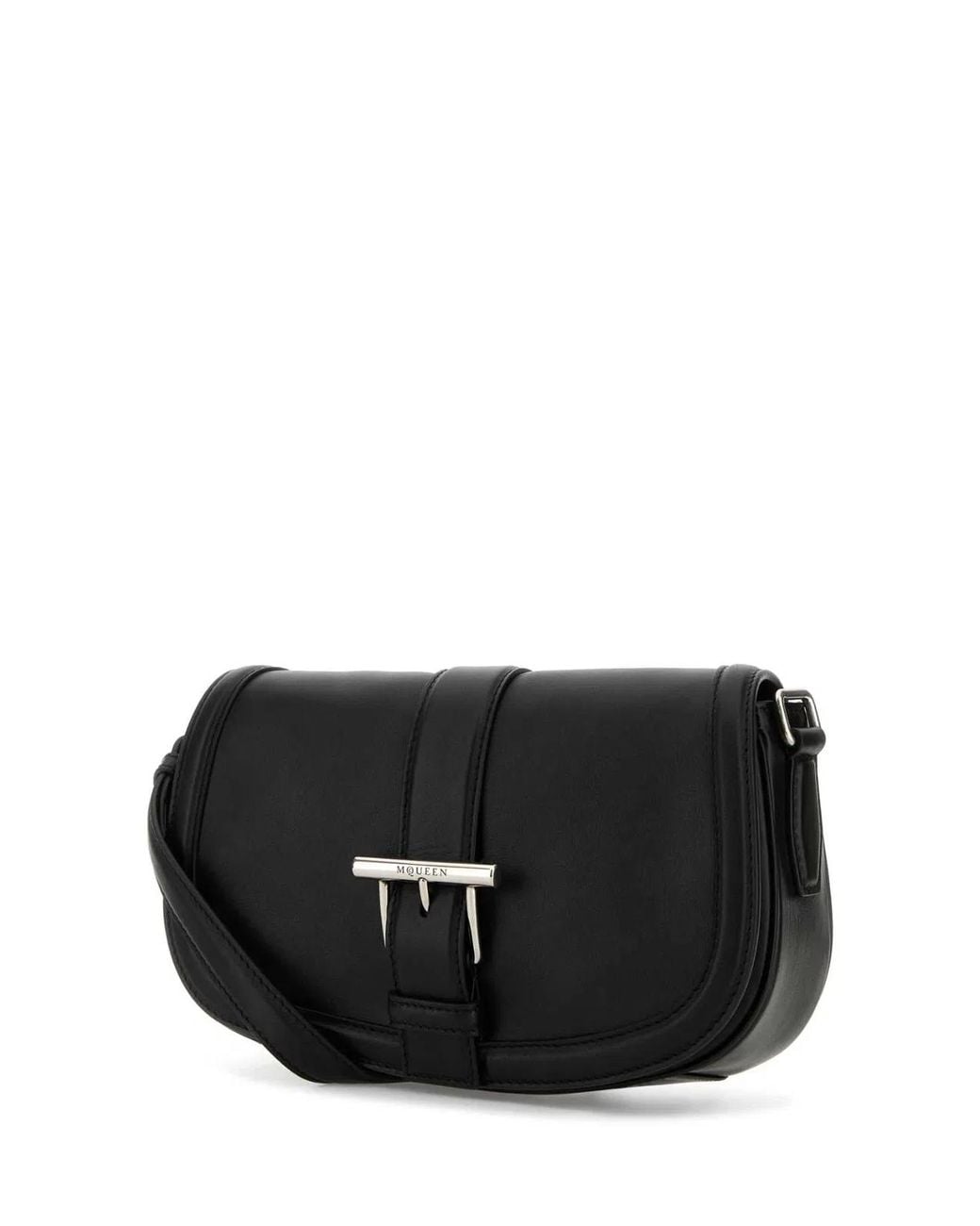McQueen Black T-Bar Satchel