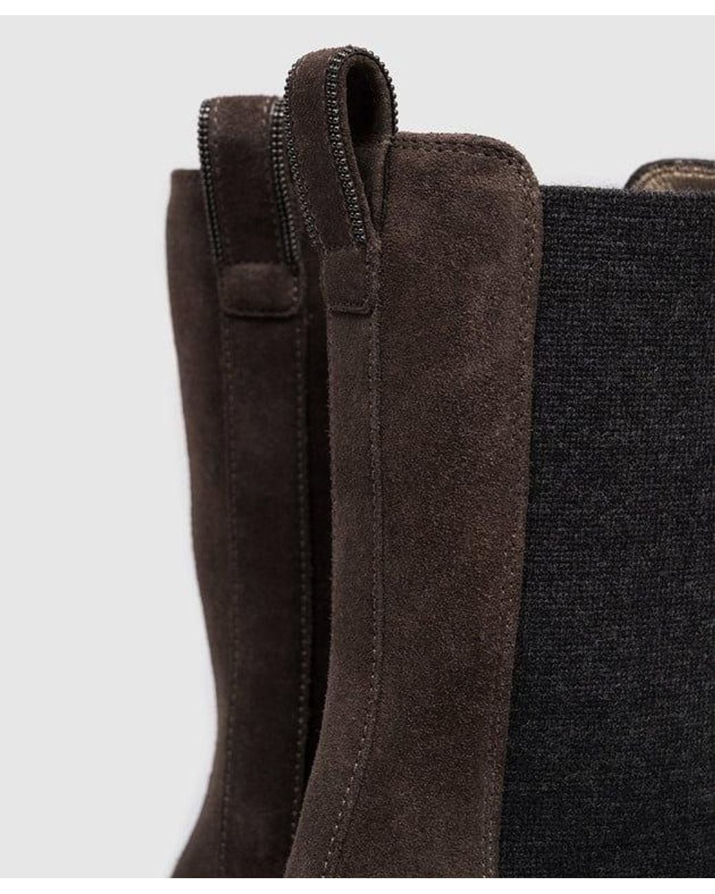 Brunello Cucinelli Brown Suede Texan Ankle Boots