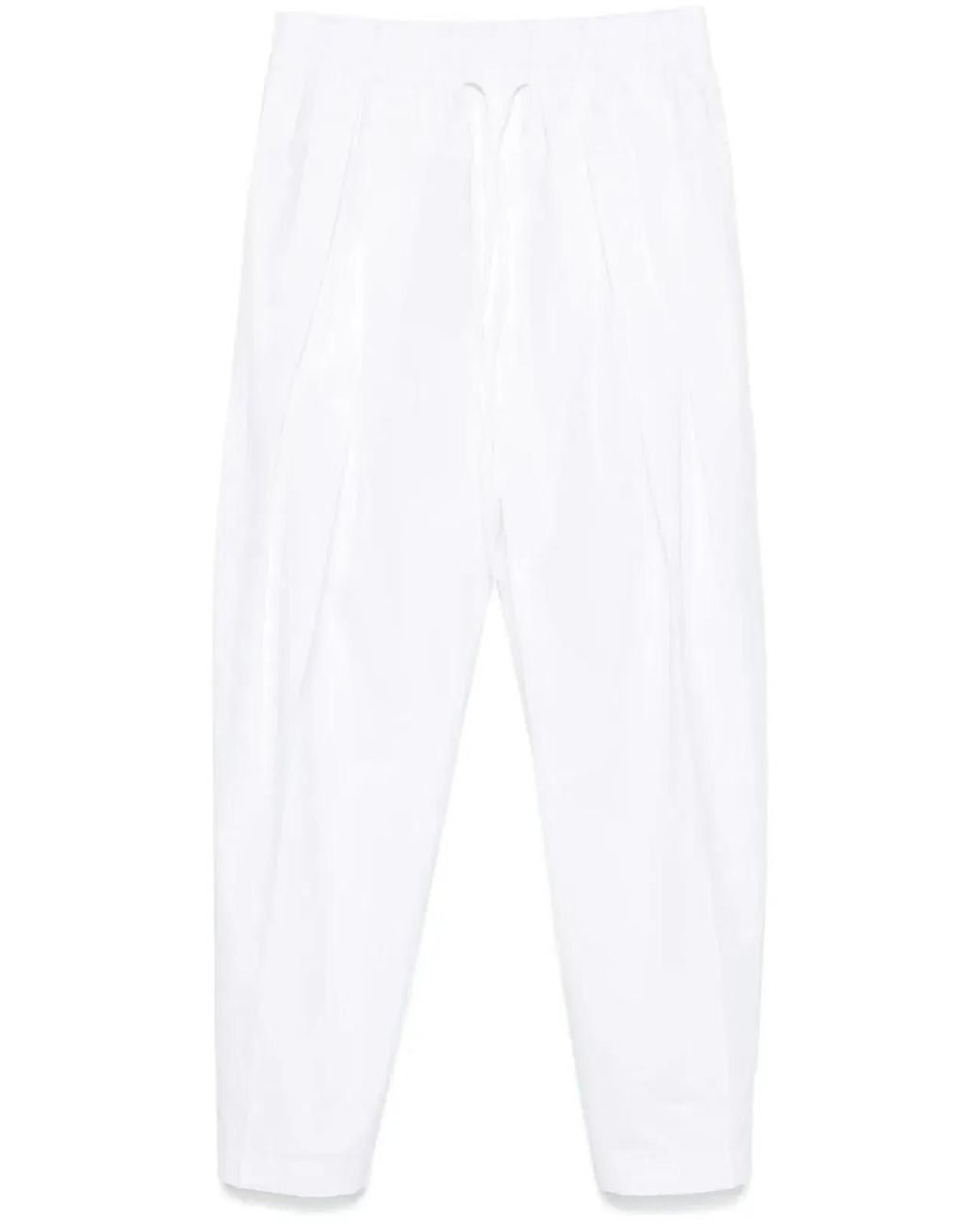 Jil Sander White Pantalon Tablillas Ajustables