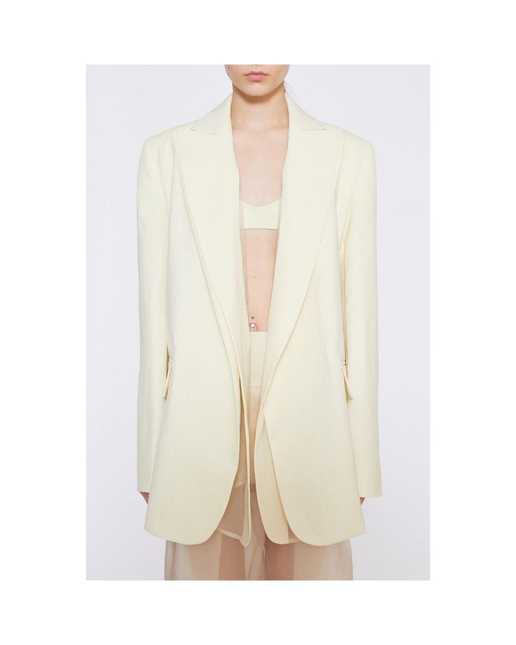 Max Mara White Double-Collar Blazer