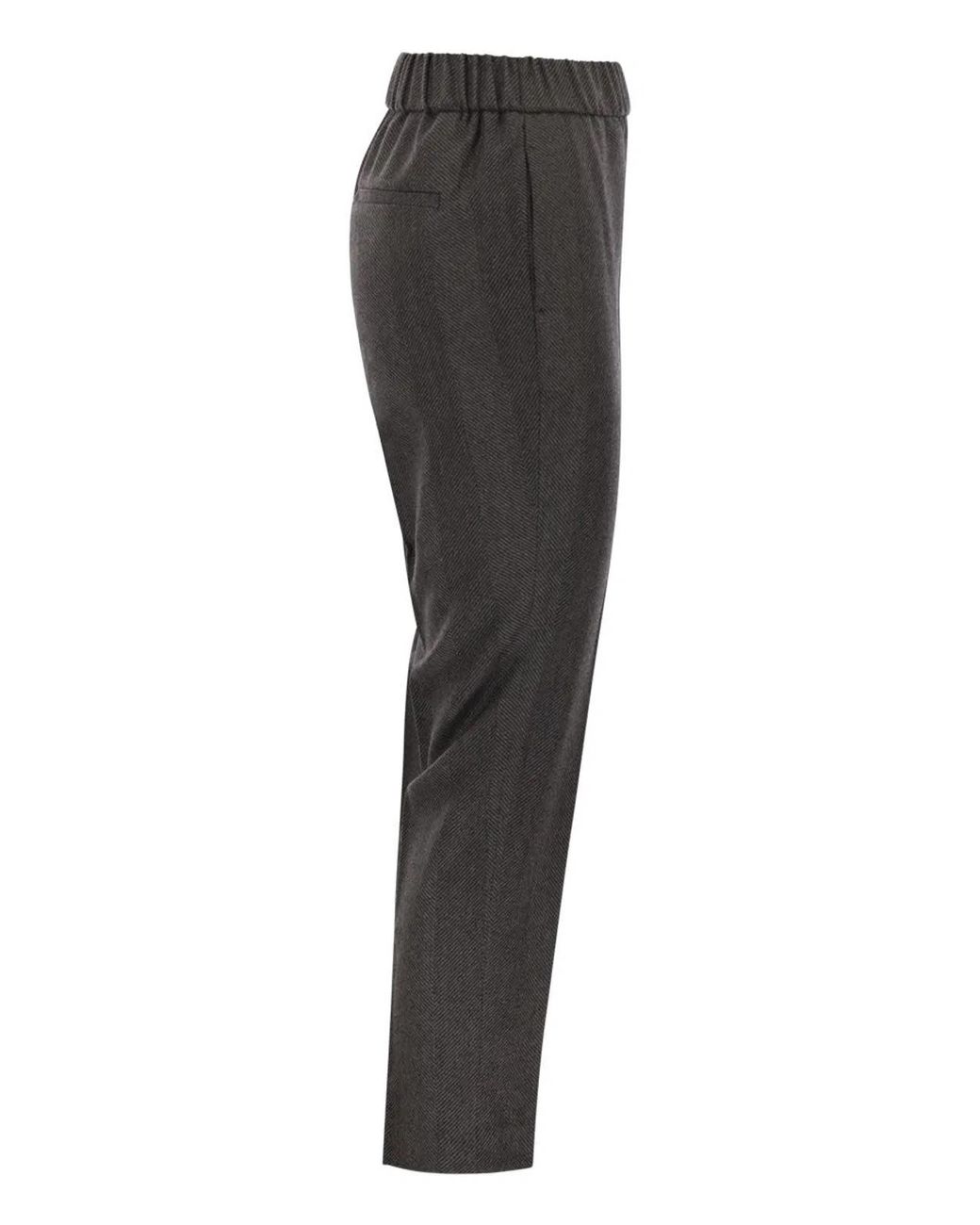 Peserico Gray Stretch Virgin Wool Trousers