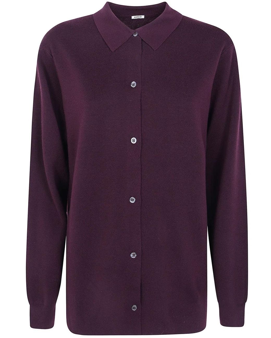 Aspesi Purple Polo Neck Sweater
