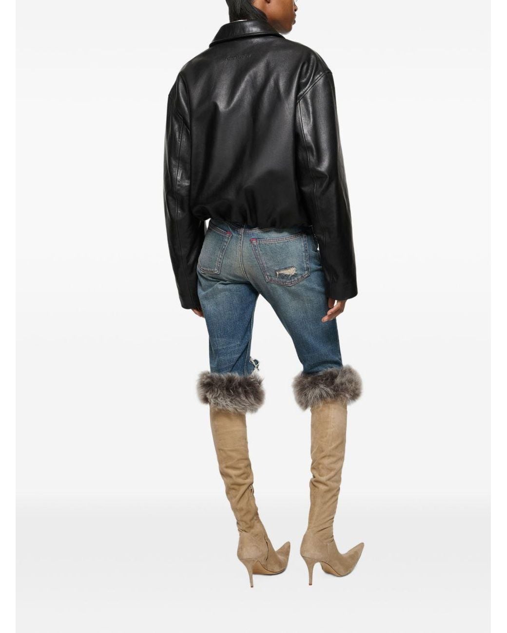 Acne Black Leather Biker Jacket