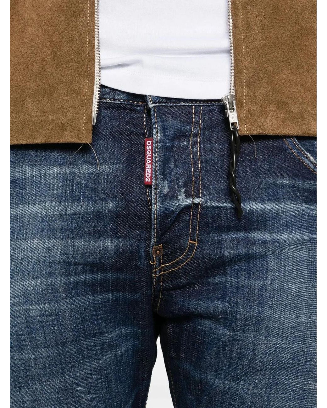 DSquared² Blue 5 Pockets Cotton Elastane Pants for men