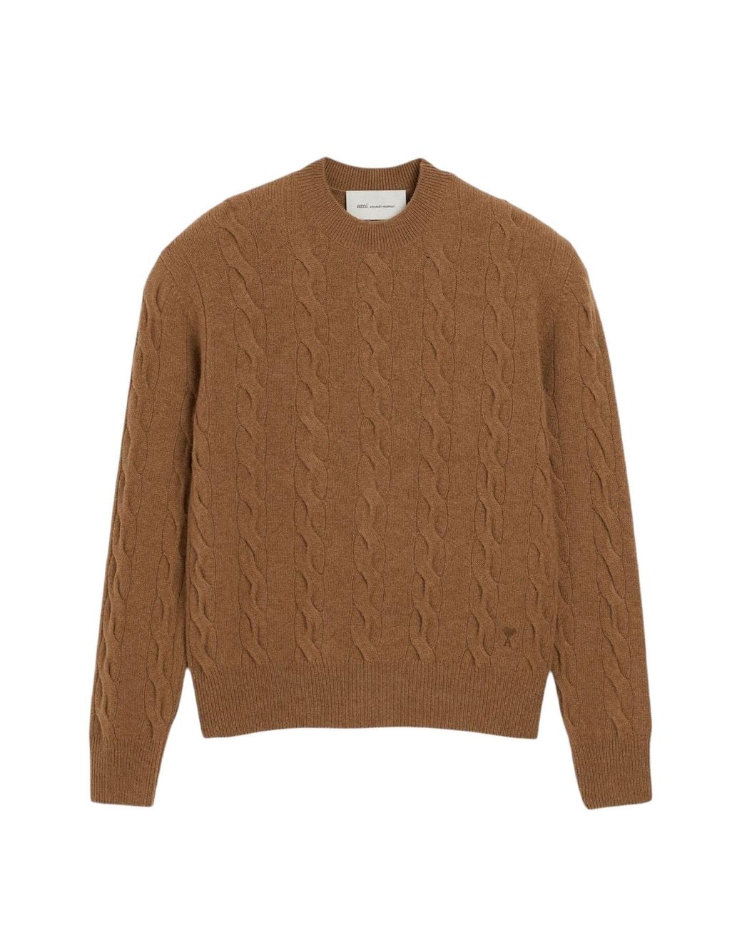AMI Brown Camel Merino Wool Sweater