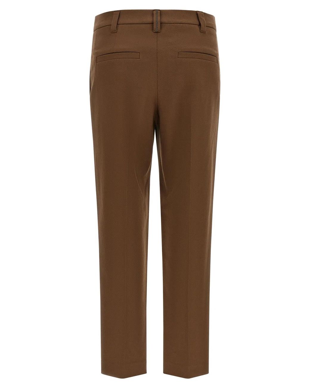 Brunello Cucinelli Brown Cotton Cropped Pants