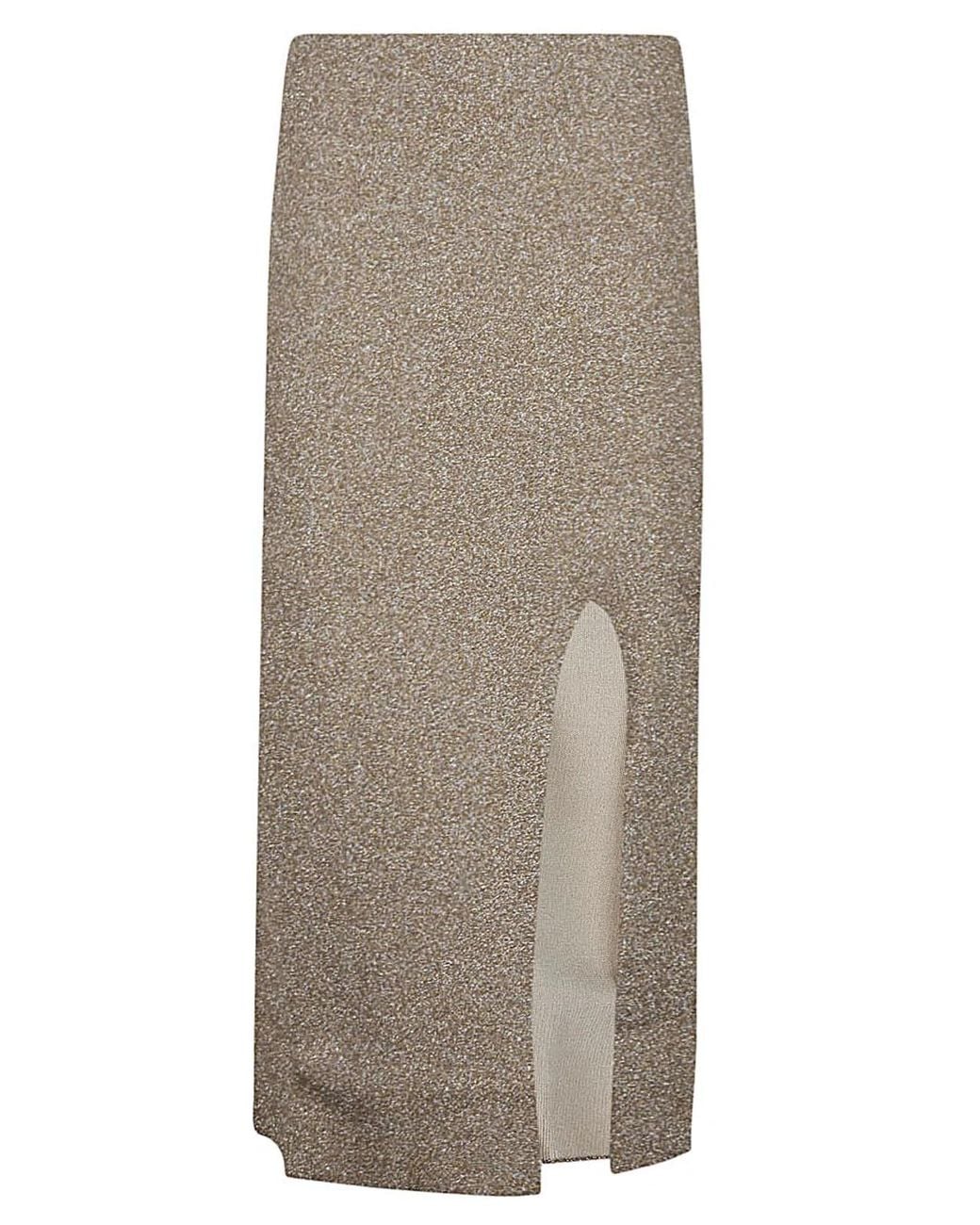 Circus Hotel Gray Viscose Midi Skirt