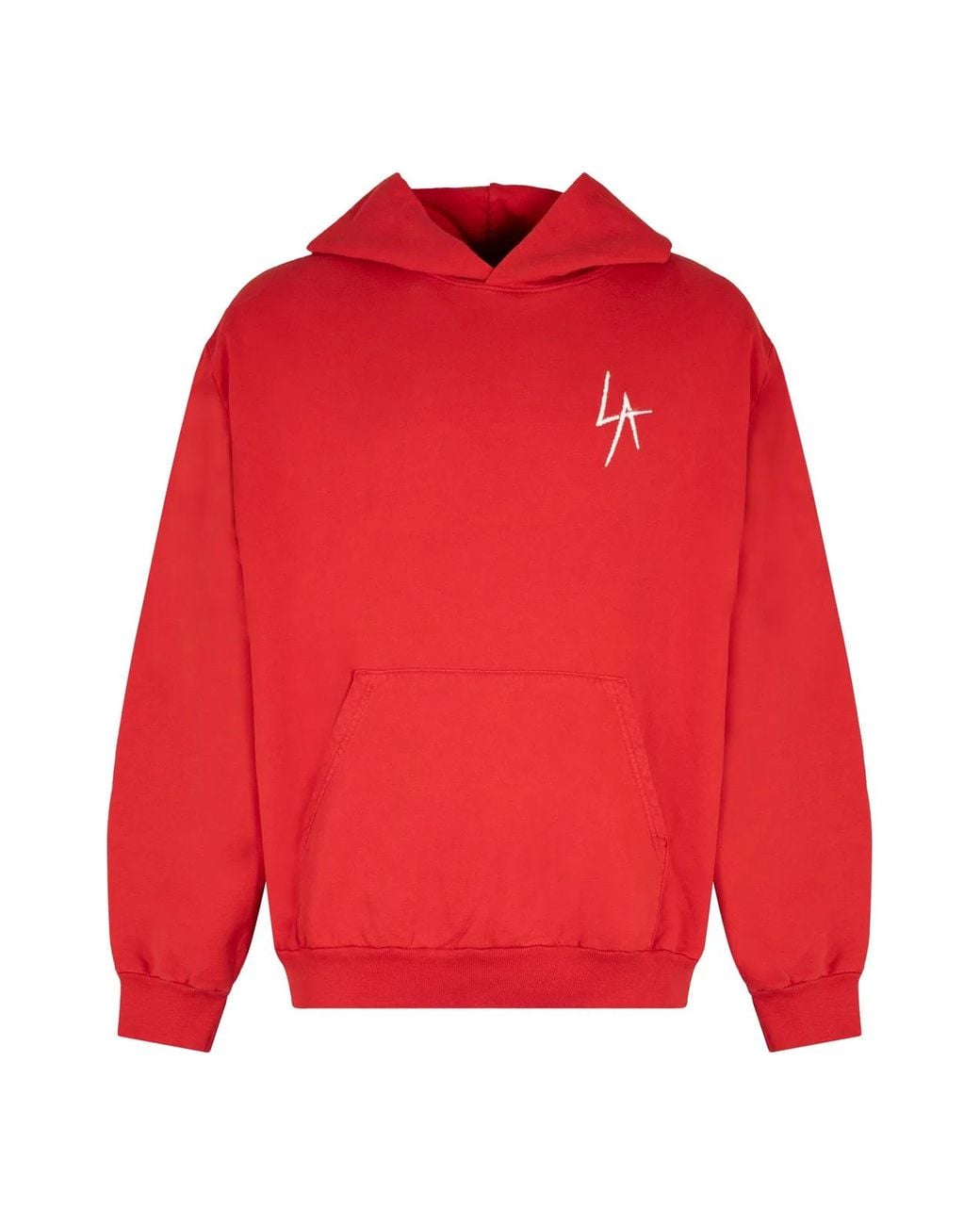 Local Authority Red Cotton Hoodie for men