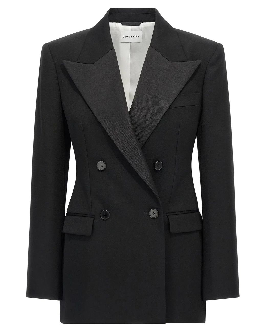 Givenchy Black Satin Lapel Blazer