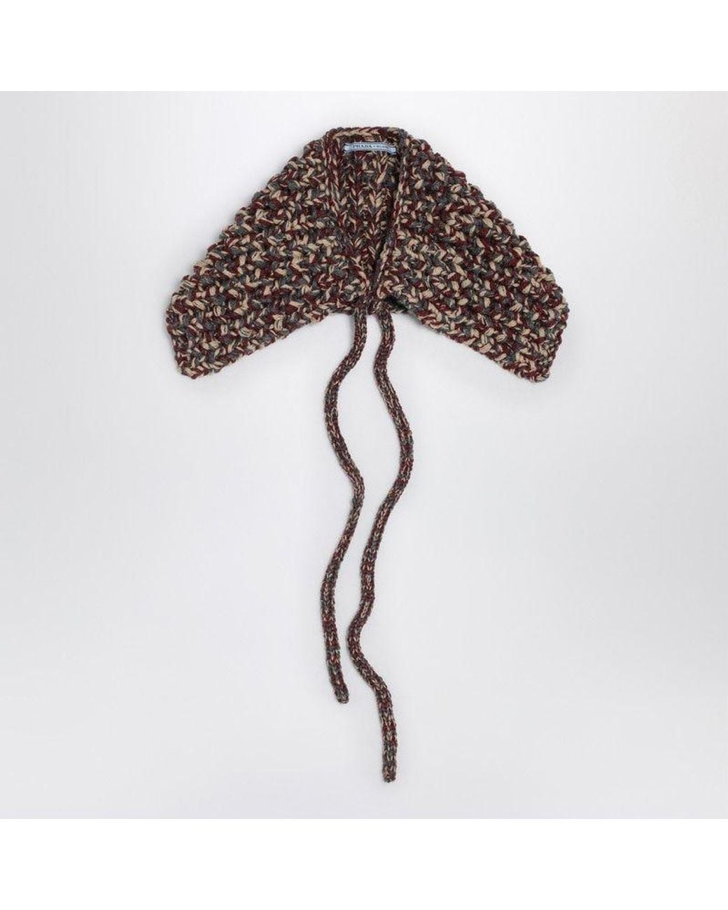 Prada Brown Wool And Cashmere Knit Collar