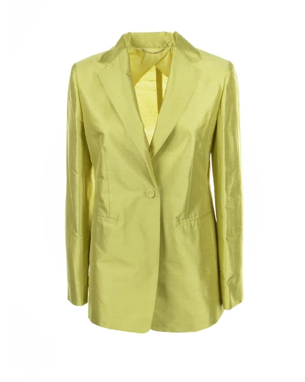 Max Mara Green Single-Breasted Cedar Silk Jacket