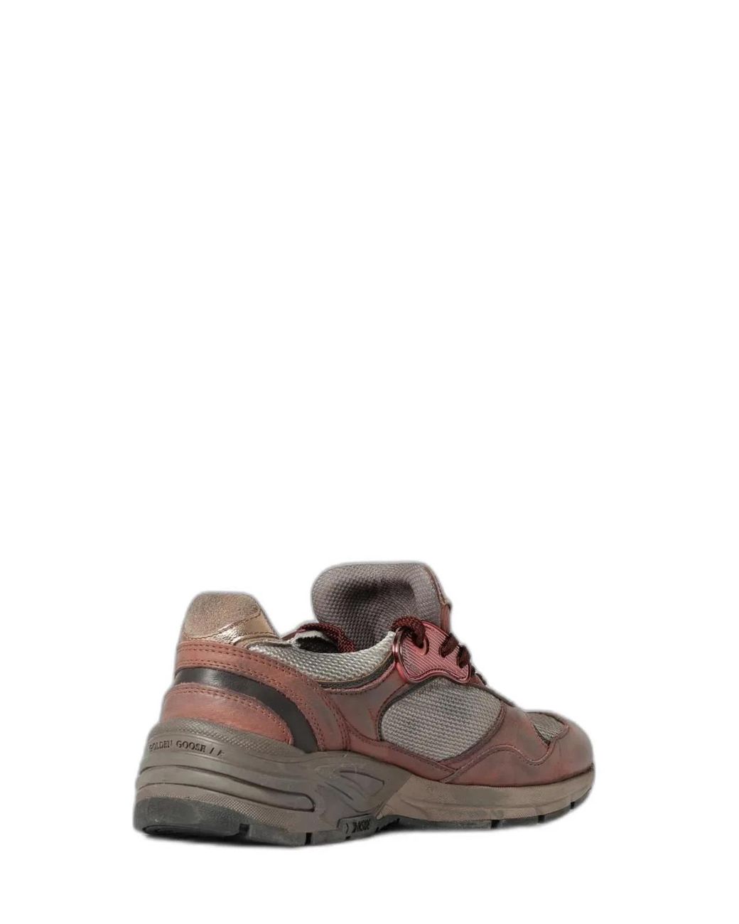 Golden Goose Deluxe Brand Brown "Running Dad" New Net Nabuk And Leather Upper Laminated Star Nabuk Spur Suede Heel Sneakers