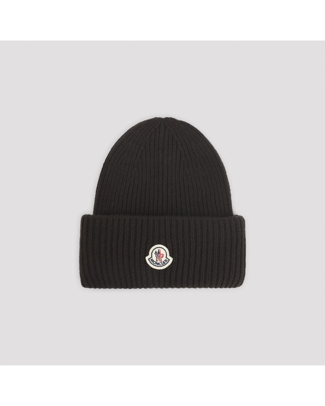 Moncler Black Virgin Wool Hat for men