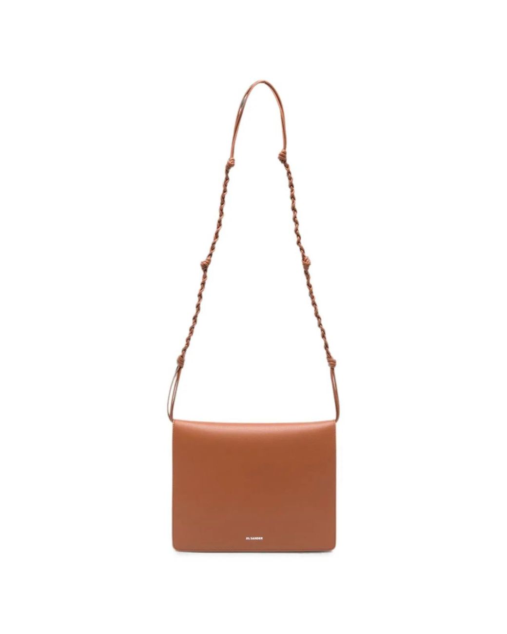 Jil Sander White Tangle Medium Leather Crossbody Bag for men