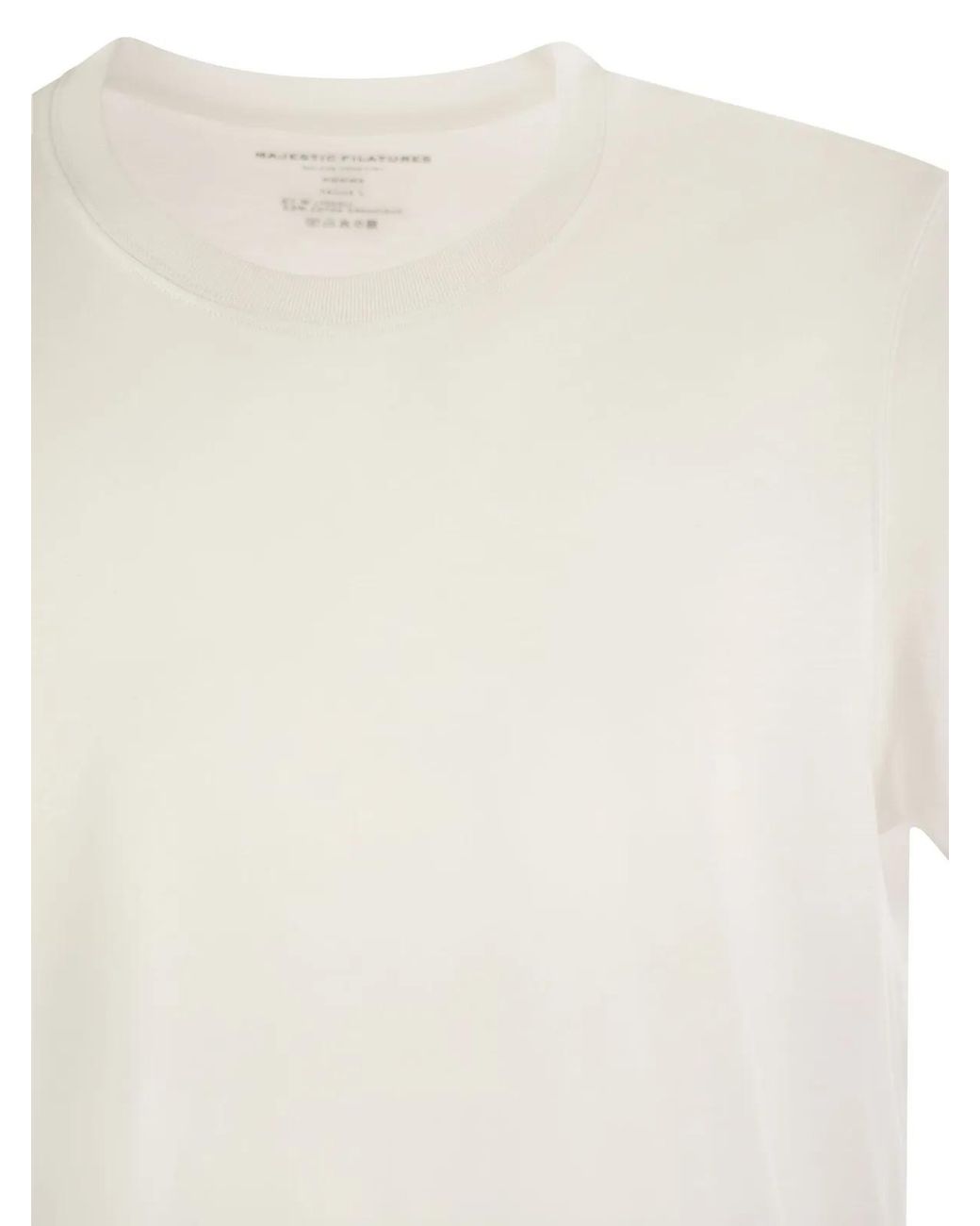 Majestic White Short-Sleeved T-Shirt for men