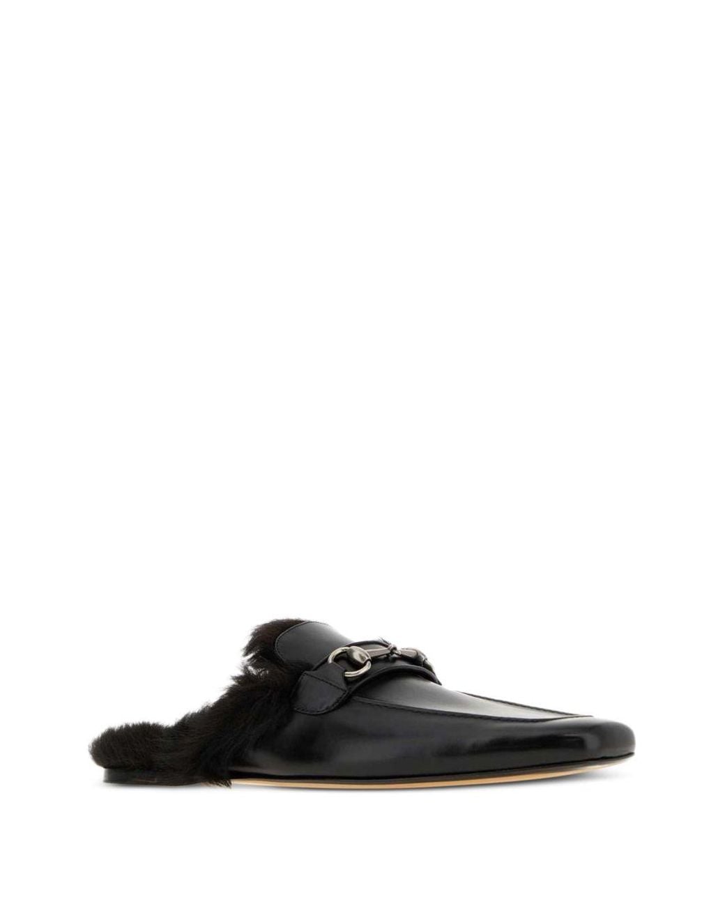 Gucci Black Leahter Slippers for men