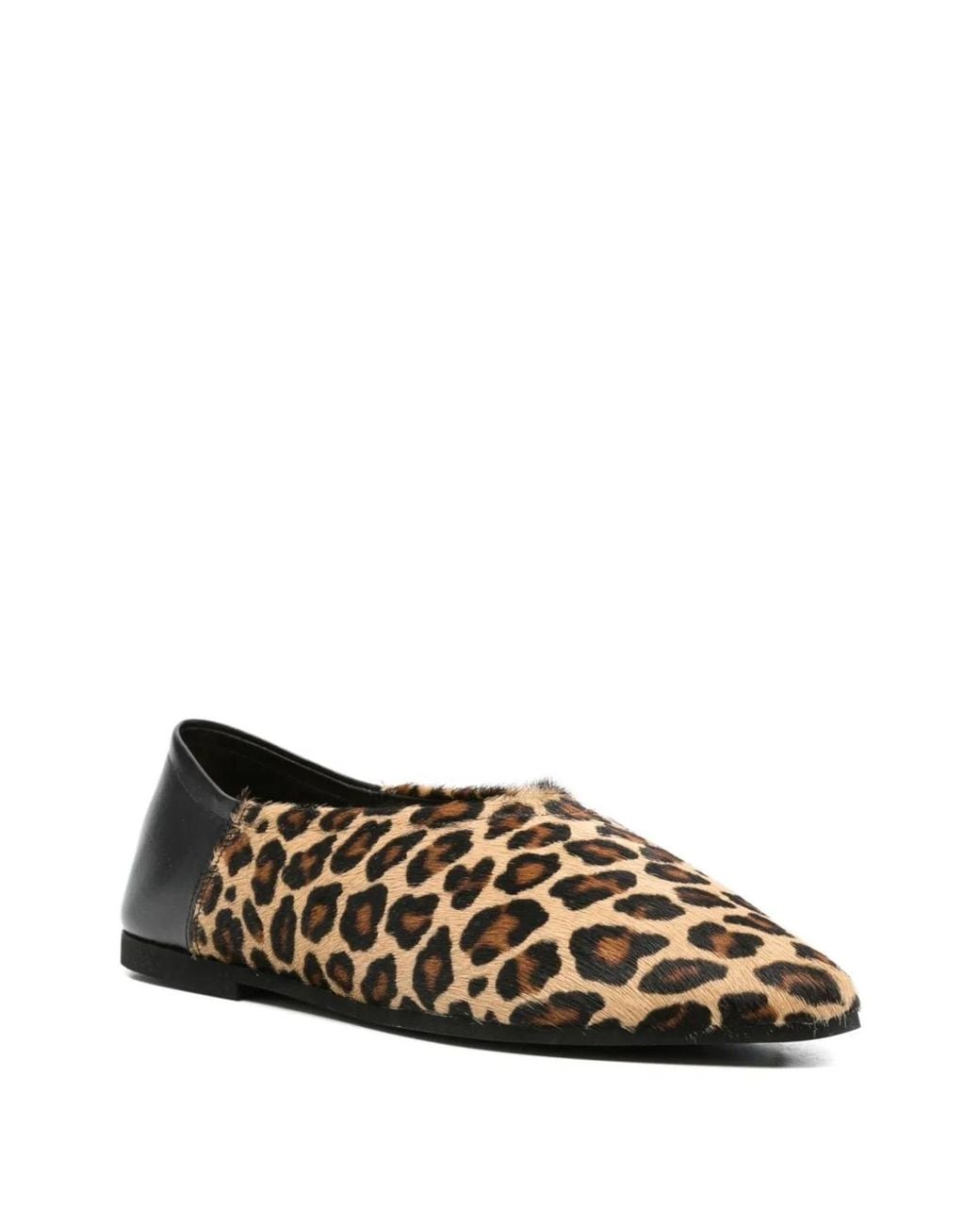 babú Milano White Leopard Ballet Flats