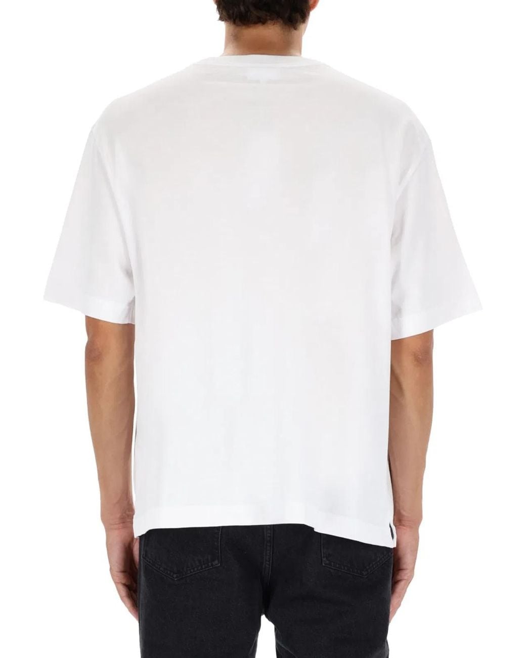 Maison Kitsuné White T-Shirt With Fox Patch Organic Cotton T-Shirts for men