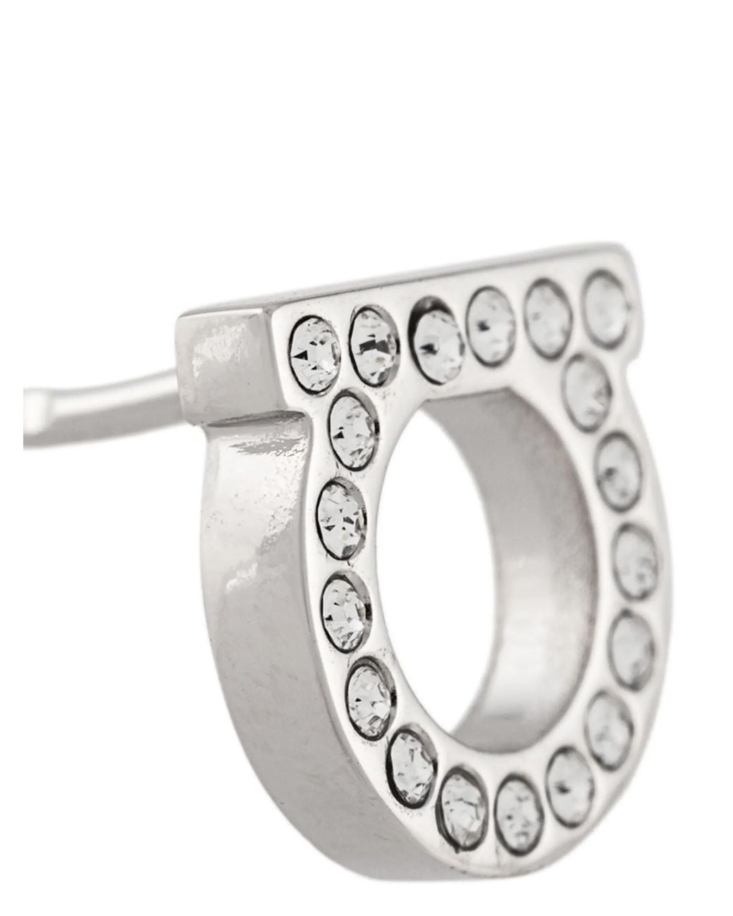 Ferragamo Metallic 'Gancini Cristalli Piccoli' Earrings