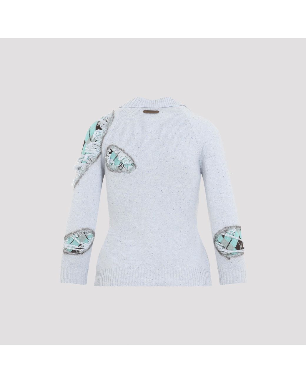 Moschino Couture Blue Fantasia Azzurro Wool Cardigan