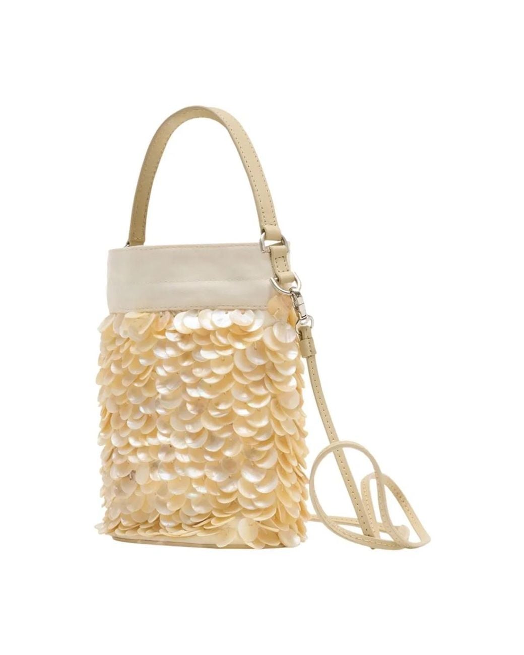 Staud Metallic Lila Mini Bag Ivory