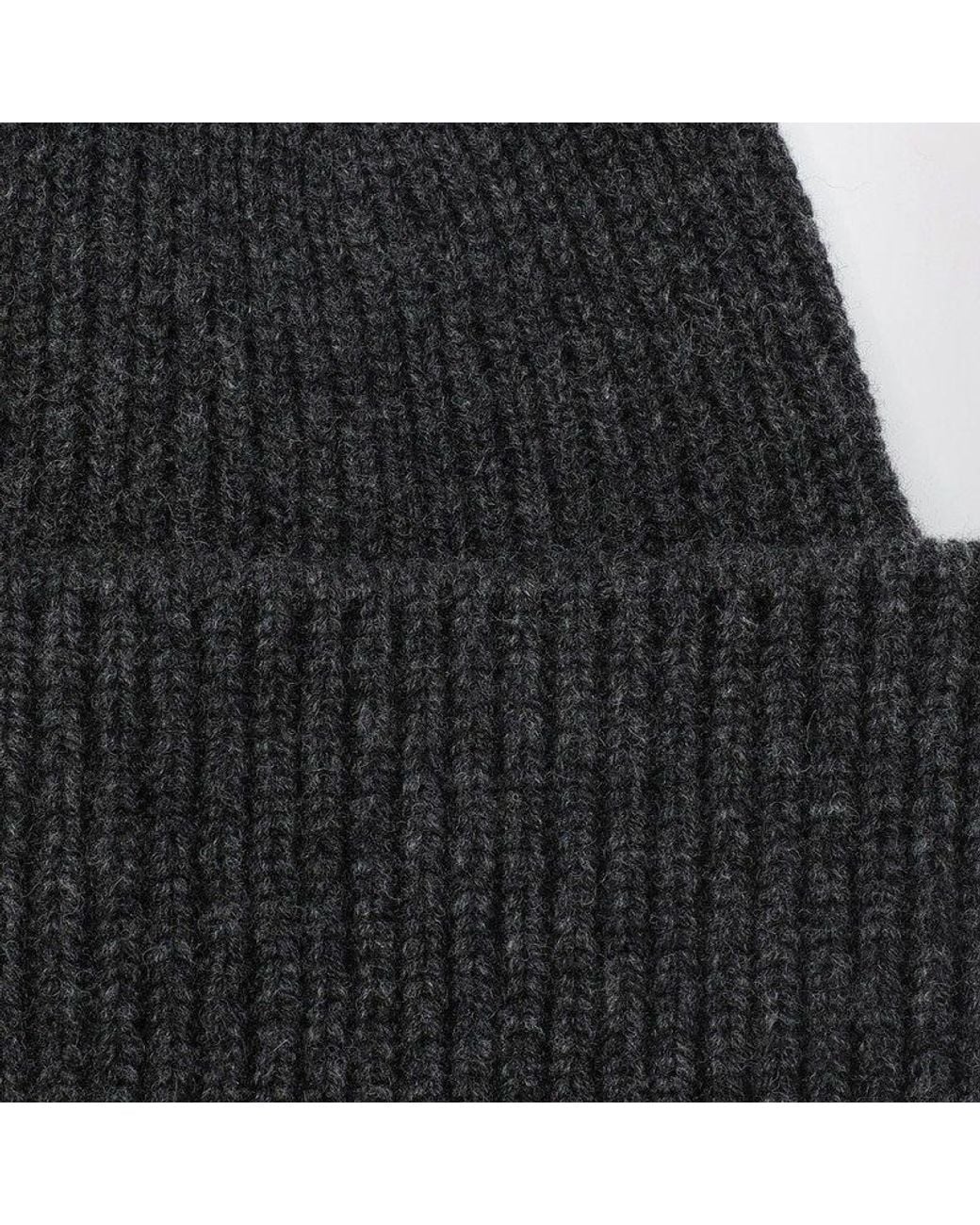 Destin Black Anthracite Wool And Cashmere Beanie for men