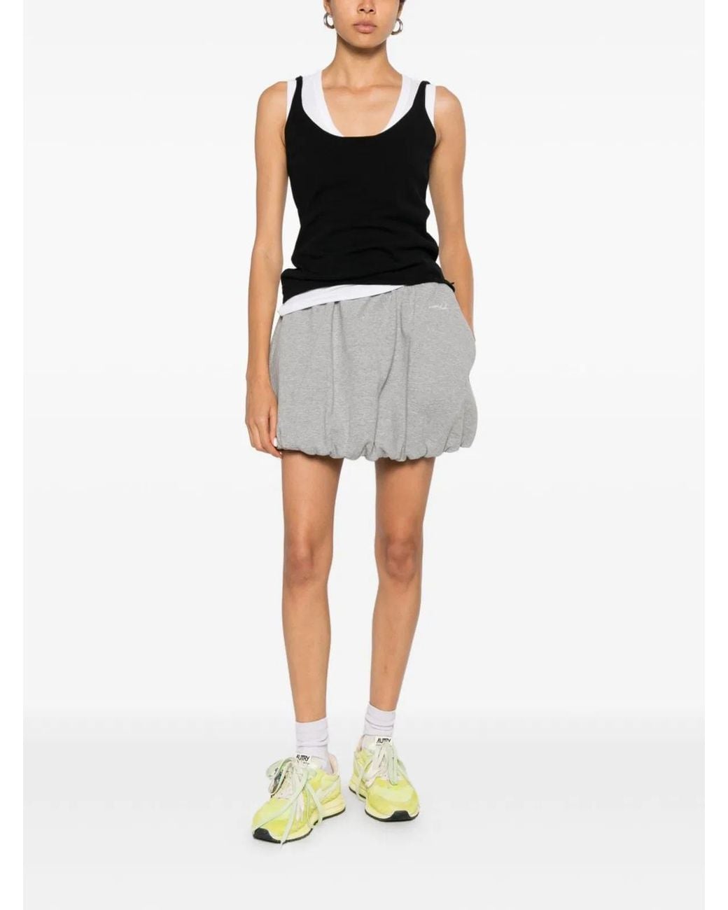 DUNST Gray Cotton Mini Skirt