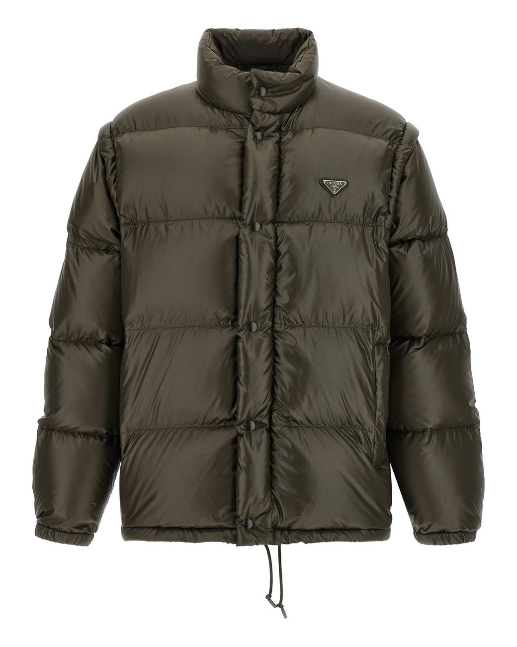 Prada Green Recycled Polyamide Full-Length Jacket for men
