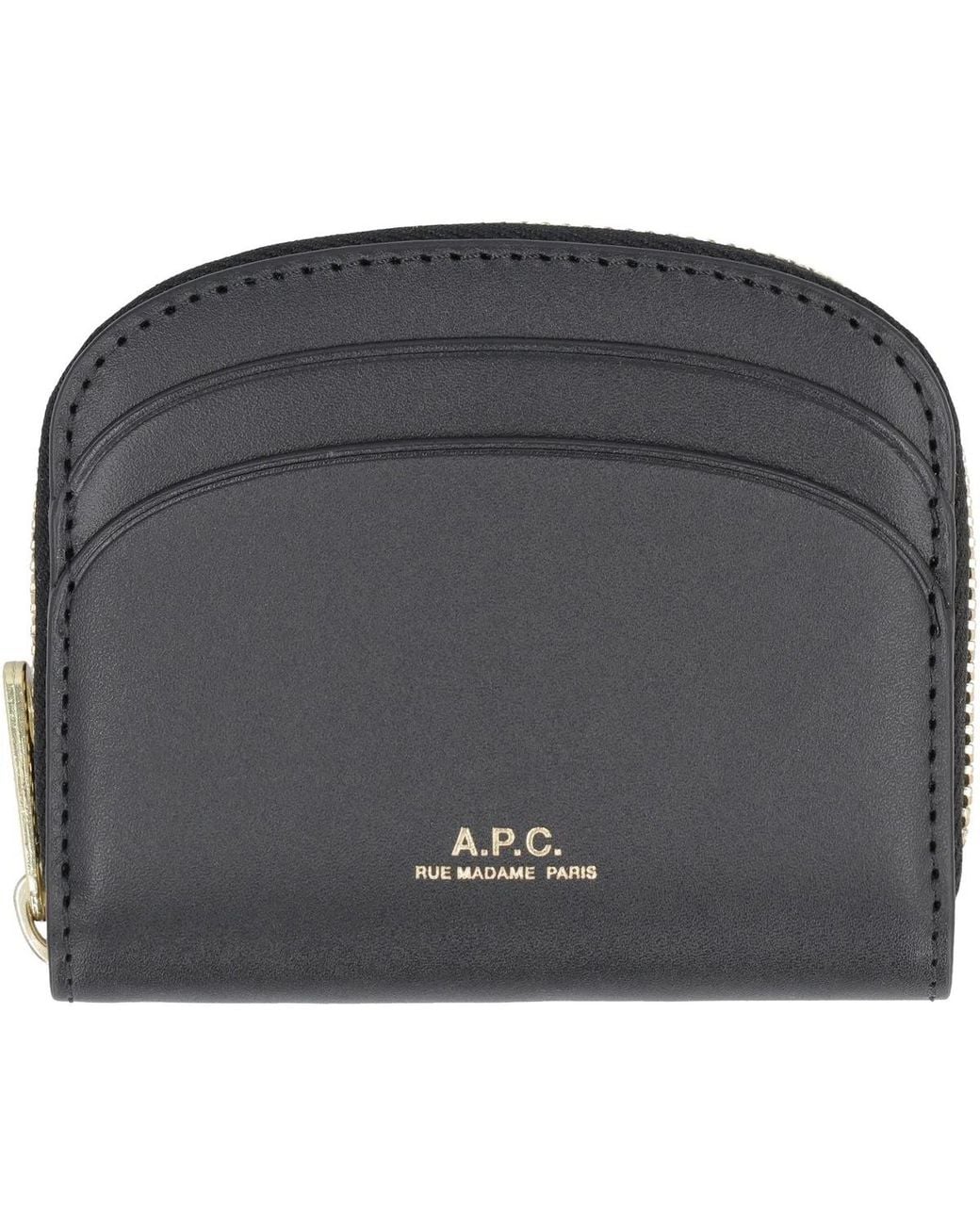 A.P.C. Gray Demi Lune Mini Leather Wallet
