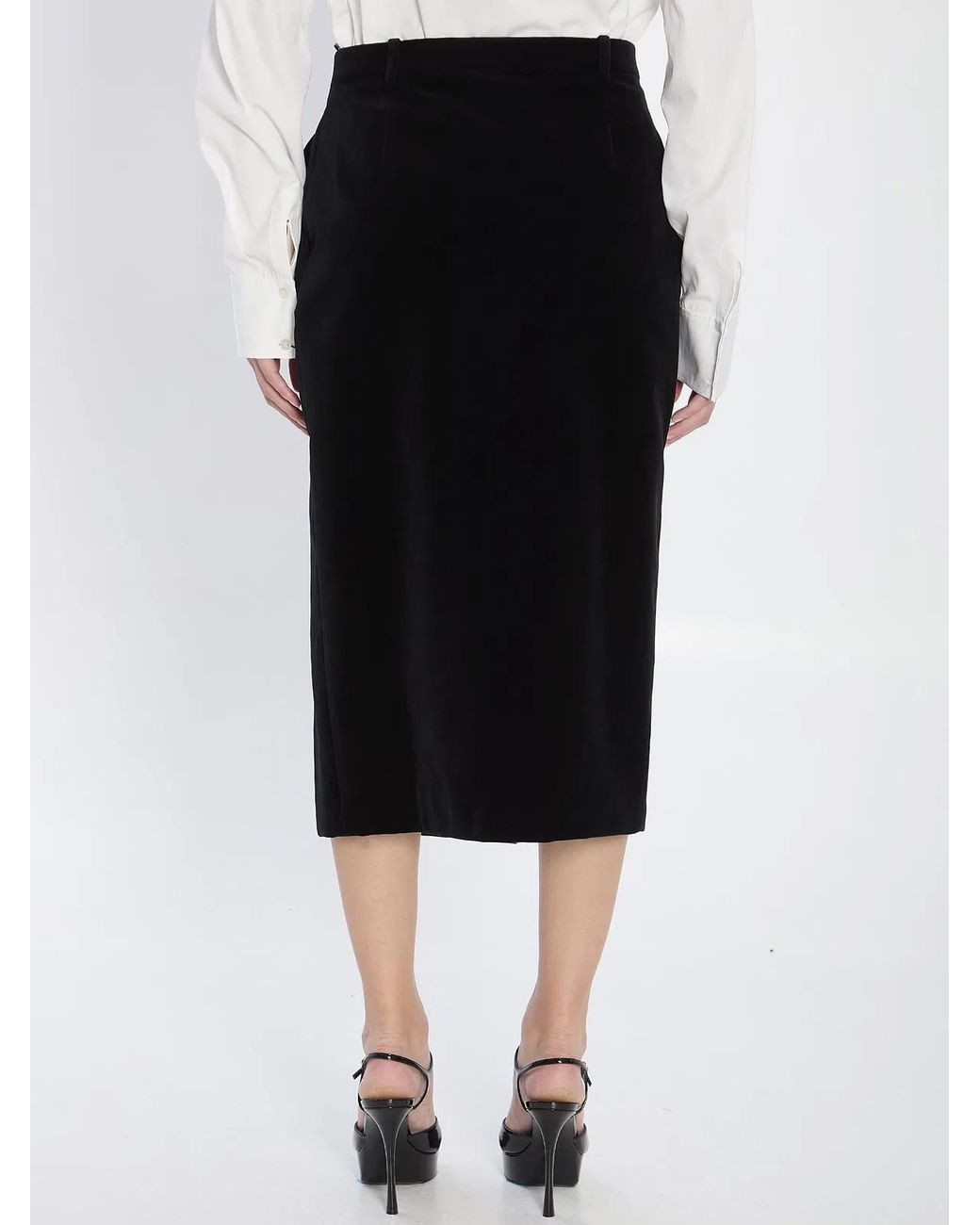 Saint Laurent Black Wrap Skirt