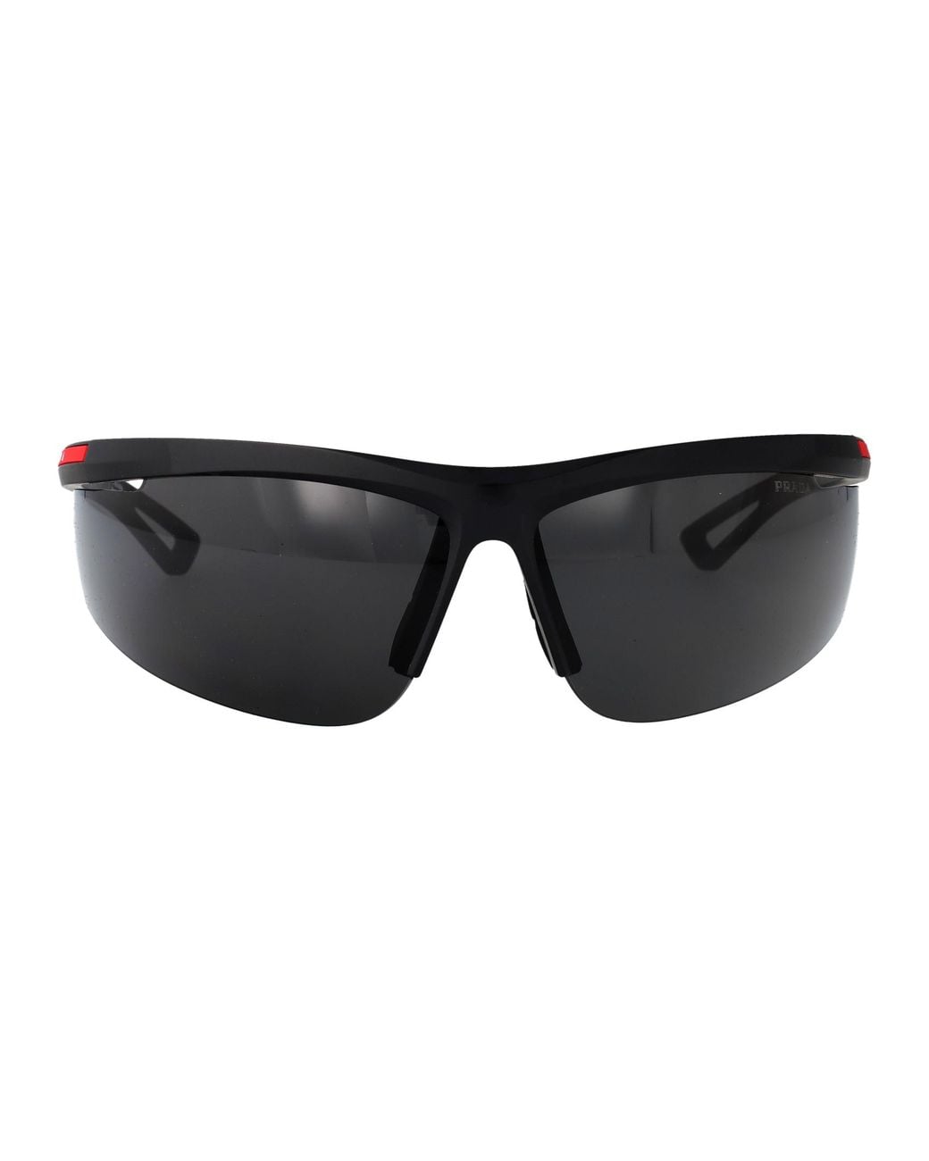 Prada Linea Rossa Black Matte Injectate Sunglasses for men