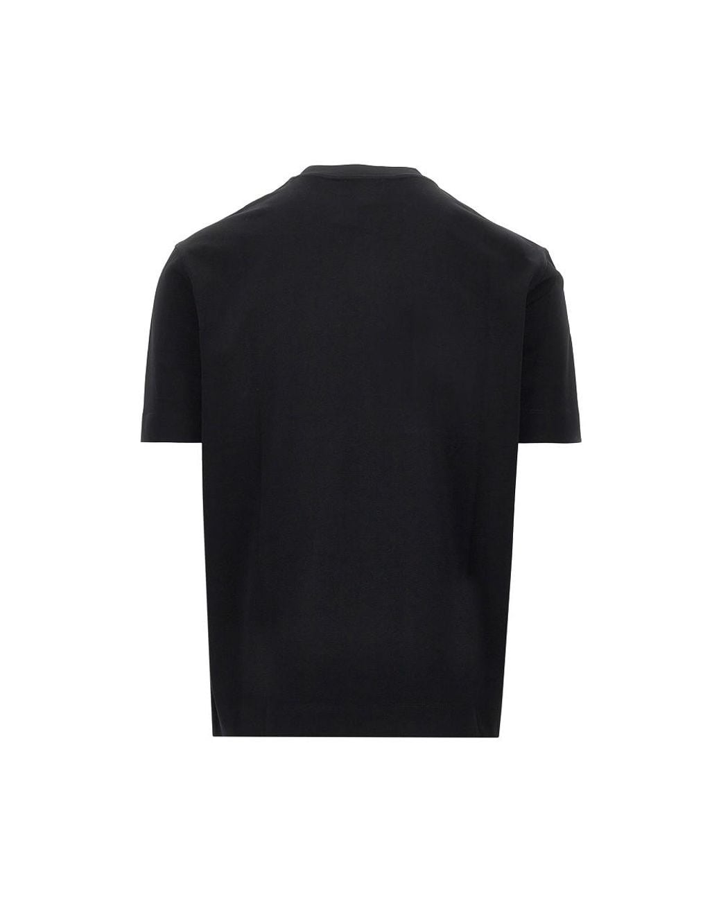 Emporio Armani Black Jersey T-Shirt With Embossed Logo for men