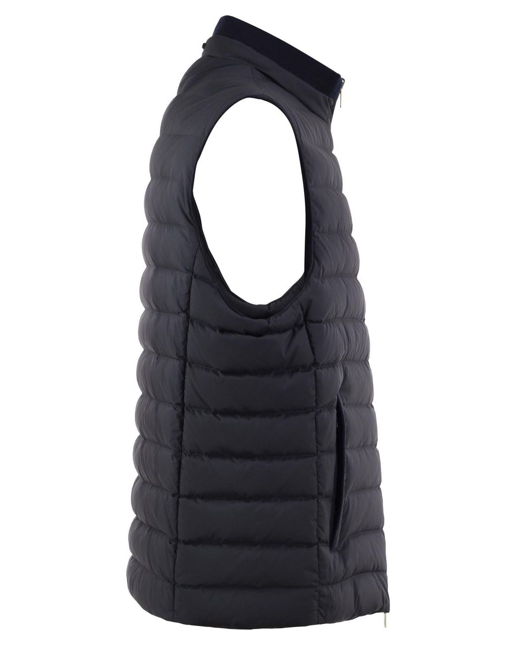 Fedeli Blue Reversible Cashmere And Technical Quilted Gilet
