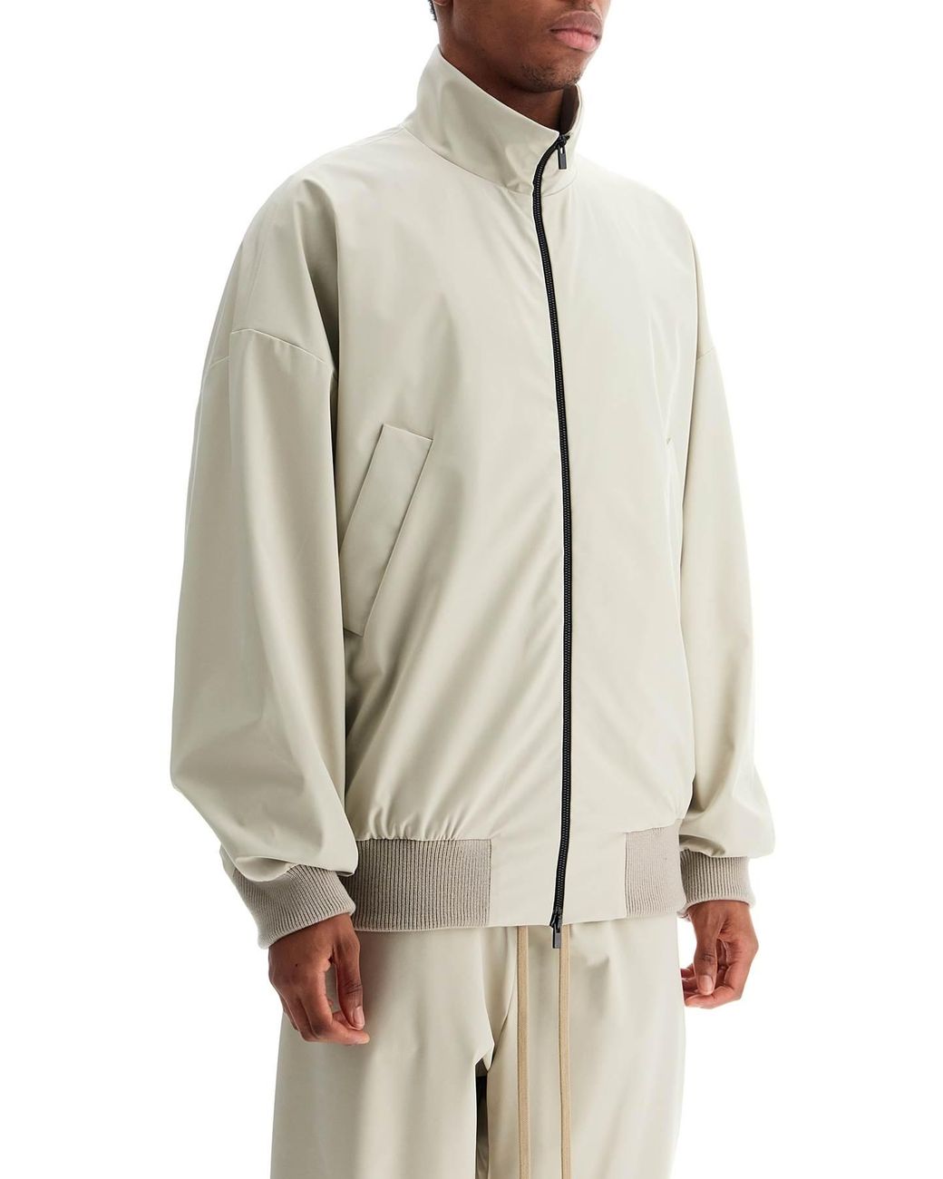 Fear Of God Natural Nylon And Polyester Jacket With High Collar And Zip for men