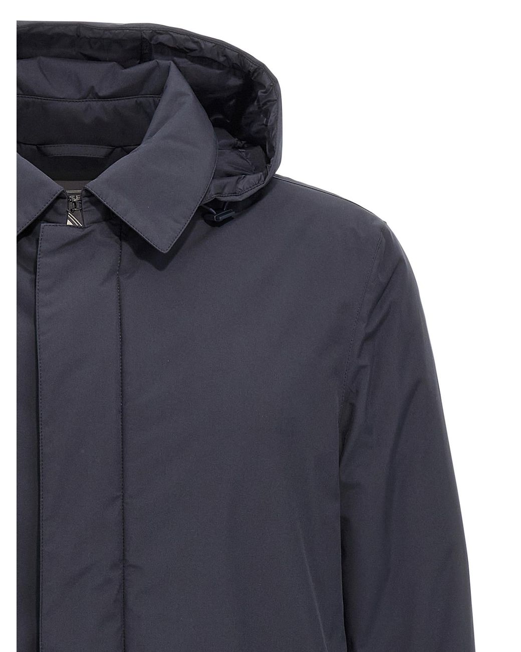 Herno Blue Removable Hood Parka for men