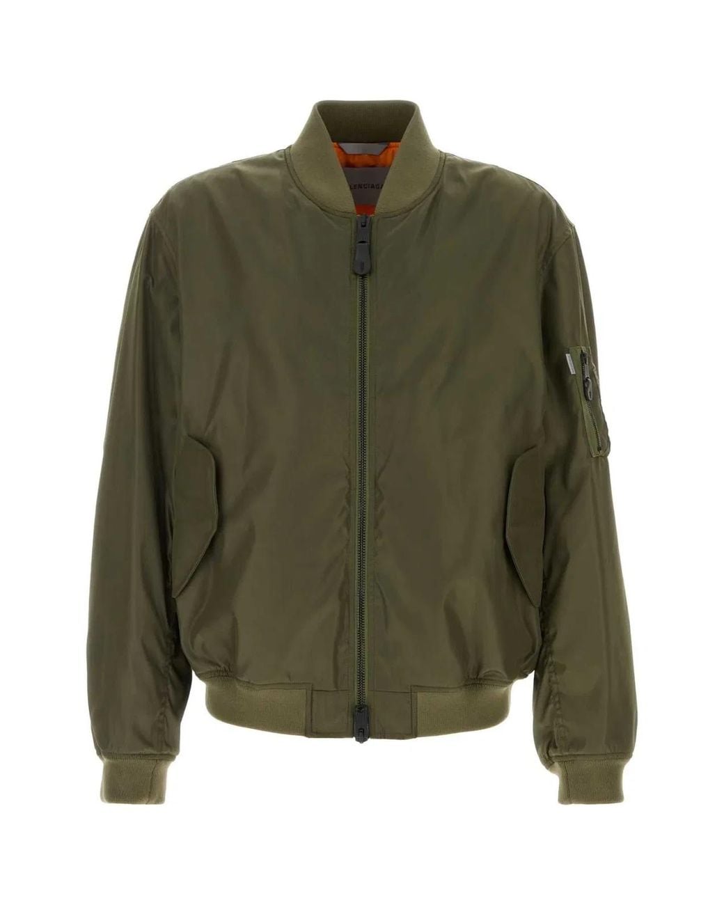 Balenciaga Green Zip-Up Bomber Jacket
