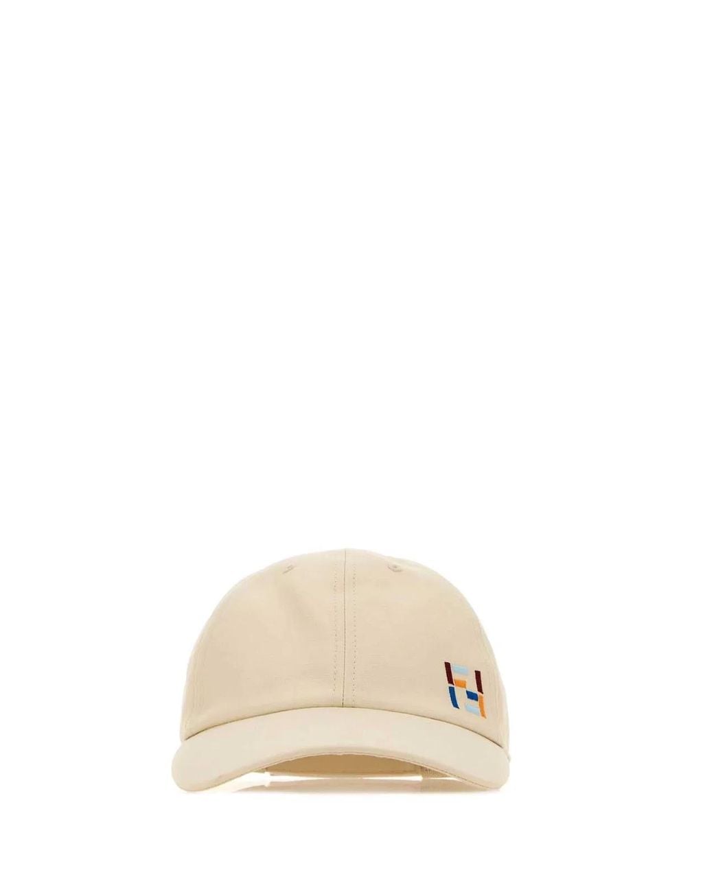 Fendi Natural Cotton Blend Baseball Cap for men