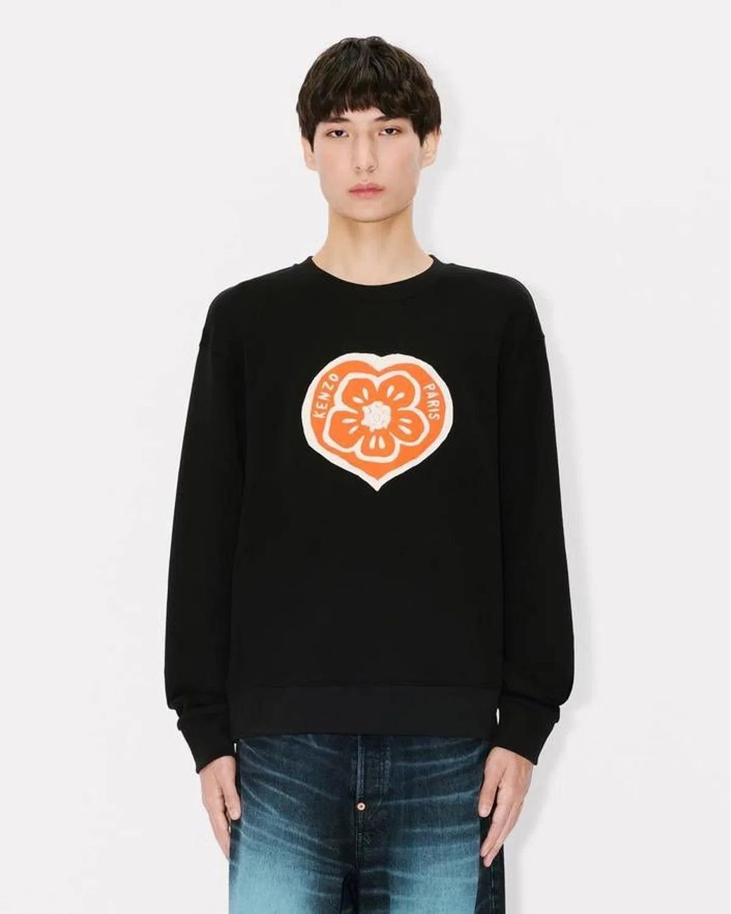 KENZO Black Boke Heart' Cotton Sweatshirt for men